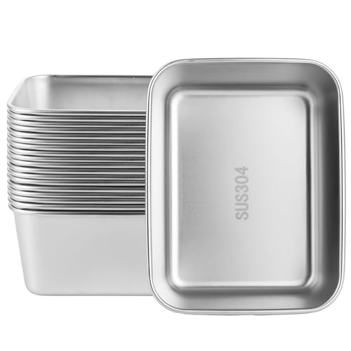 LDXDRU 10 Stück Brotdose Edelstahl, 500 Ml Frischhaltedosen Mit Deckel, Edelstahl Frischhaltedose Mit Deckel, Lebensmittel Aufbewahrungsbox Aufschnittdose Für Fleisch, Käse, Aroma, Obst Und Gemüse von LDXDRU