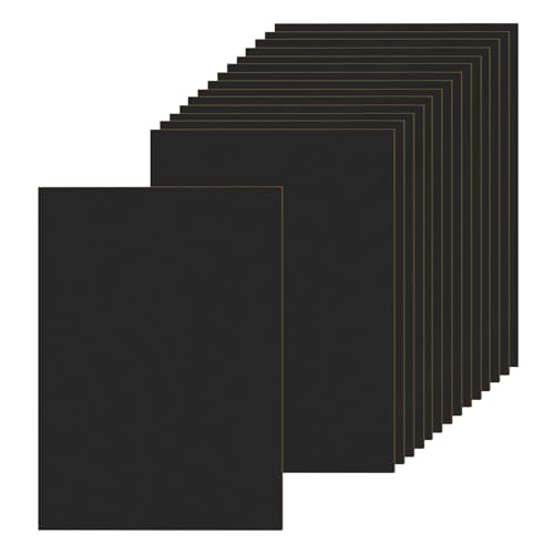 LDXDRU 15 Stück A4 MDF Platten Schwarz, 300 x 210 x 3 mm Dünne Holz-Platten, Dünne Holz-Platten Laser Bastelplattes für Laser, CNC Router, Modellierung, Durchbrochenes, Laubsäge von LDXDRU