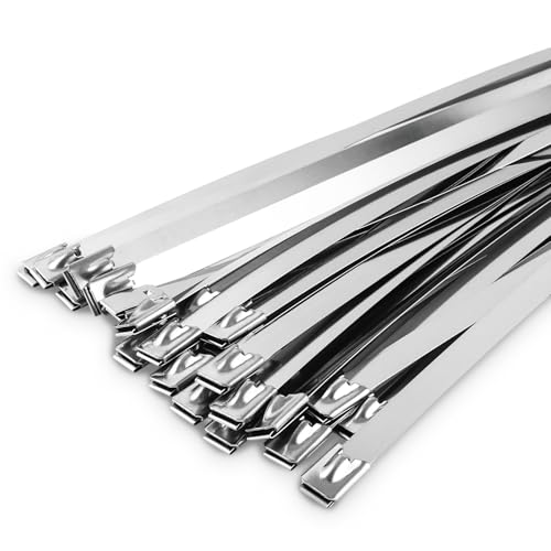 LDXDRU 200 Stück Edelstahl Kabelbinder 200 * 7.9mm, Kabelbinder Metall Rostfrei für Auspuffaufwicklung, Kabelbündelung, Gartenpflege, Fester Zaun und Markise von LDXDRU