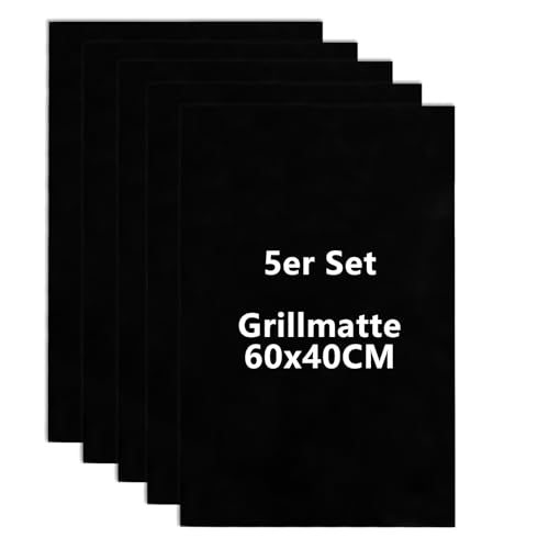 LDXDRU BBQ Grillmatte für Gasgrill 60x40 cm 5er Set Antihaft Grillmatten Teflon Grillplatte Gasgrill, Grillfolie Backmatte Backpapier Wiederverwendbar für Holzkohlegrill, Backofen LDXDRU BBQ Grillmatte für Gasgrill 60x40 cm 5er Set Antihaft Grillmatten Teflon Grillplatte Gasgrill, Grillfolie Backmatte Backpapier Wiederverwendbar für Holzkohlegrill, Backofen von LDXDRU
