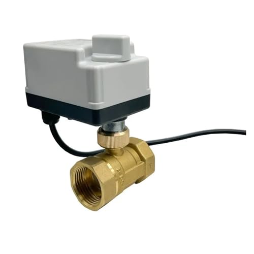 1-1/2 Zoll Motorisierter Messing-Kugelhahn Dreiwege-Kugelhahn Typ L 220V 12V 24V Drei-Draht-Kugelhahn Zweiwege-Kugelhahn mit Handschalter(12V-CR02) von LDXMJZOT
