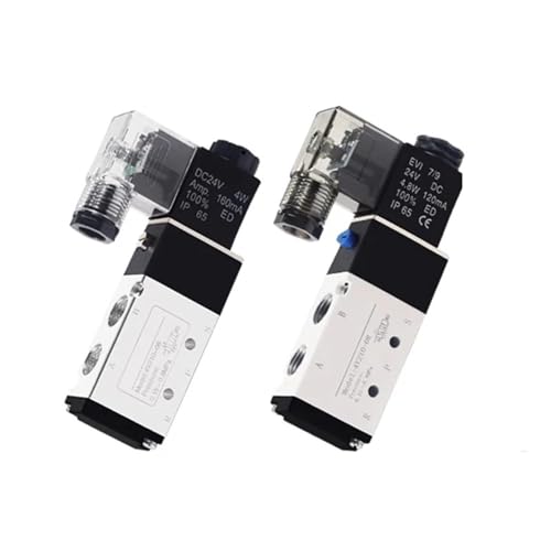 LDXMJZOT 4V110 Pneumatisches elektrisches Magnetventil 5-Wege-2-Positions-Steuerluftmagnetventil 4V110-06 DC12V DC24V AC24V AC110V AC220V(Pc 4v110-06 8mm,AC220V) von LDXMJZOT