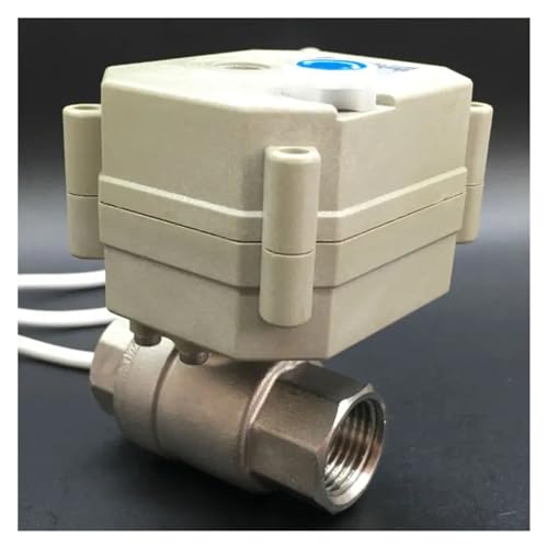 LDXMJZOT Elektrischer Kugelhahn DC12V/24V Edelstahl 3/8'' mit Handbetätigung 2 Wege DN10(DC24-CR501) von LDXMJZOT