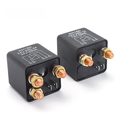 LDXMJZOT Relais Auto Relais 12V 24V 250A Kontinuierlicher Typ High Power Motorrad Batterie Steuerschalter Terminal Automotive Starter Relais Buchse(250a4p,24V) von LDXMJZOT
