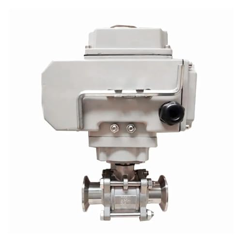 Motorisierter Edelstahl-Kugelhahn mit hoher Plattform DN15 Φ19 220 V AC Elektrische Kugelhähne Tri-Clamp Zwinge (110VAC) von LDXMJZOT