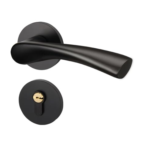Raumfahrt-Innentürschloss aus Aluminium, modern, minimalistisch, Schlafzimmer-Türgriff, schwarz, geteilt, leise, Zimmertürschloss (53509 Yahei) von LDXMJZOT