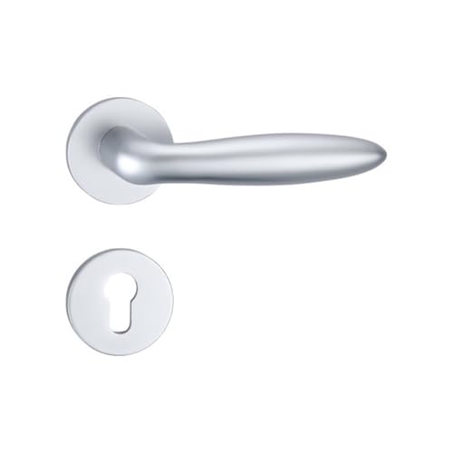 Raumfahrt-Innentürschloss aus Aluminium, modern, minimalistisch, Schlafzimmer-Türgriff, schwarz, geteilt, leise, Zimmertürschloss (53510 Silberweiß) von LDXMJZOT