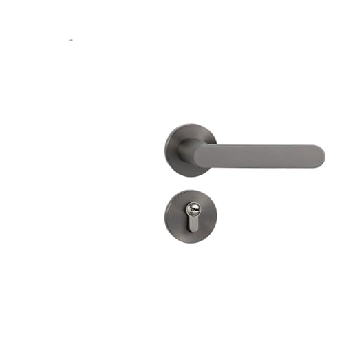 Schwarze Haushalts-Zinklegierung, Massivholz, Schlafzimmer, leise, modern, einfach, Schlafzimmer, magnetisch, Splitschloss, Hardware-Türschloss (Gun Grey 5845 magnetisch) von LDXMJZOT