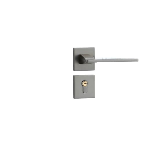 Schwarzes Haushalts-Schloss aus Zinklegierung, einfaches, magnetisches Schlafzimmer-Türschloss, gebürstet, geteiltes Schlafzimmer, leises Schloss, Hardware (Gun Grey 5845 Silent) von LDXMJZOT