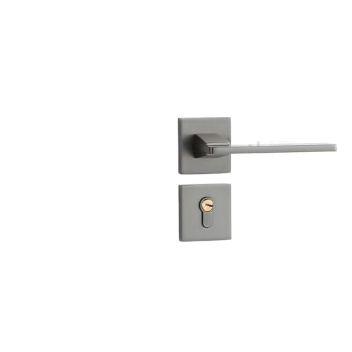 Schwarzes Haushalts-Schloss aus Zinklegierung, einfaches, magnetisches Schlafzimmer-Türschloss, gebürstetes geteiltes Schlafzimmer, leises Schloss, Hardware (Gun Grey 5845 magnetisch) von LDXMJZOT