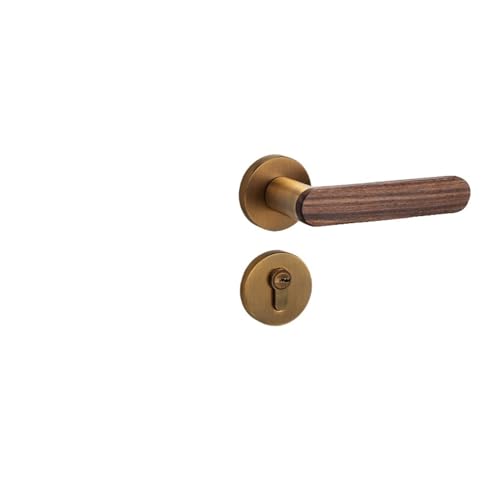 Türschloss für Schlafzimmer, Innentürschloss, Türgriff, leise, magnetischer Saugnapf, Haushalt, Massivholz, chinesischer Türgriff (bronzefarben, magnetisch, 35–50 mm) von LDXMJZOT