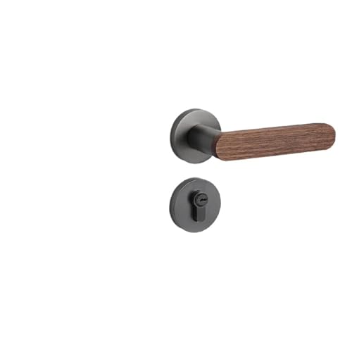 Türschloss für Schlafzimmer, Innentürschloss, Türgriff, leise, magnetischer Saugnapf, Haushalt, Massivholz, chinesischer Türgriff (grau, magnetisch, 35–50 mm) von LDXMJZOT