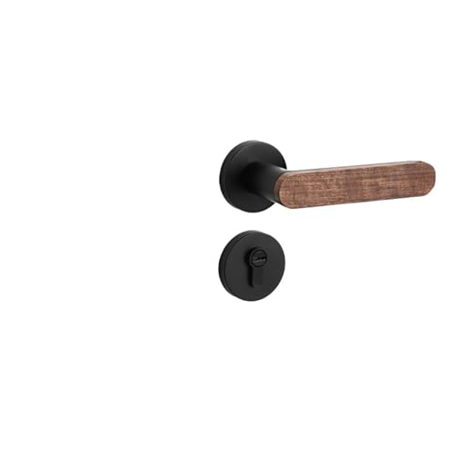 Türschloss für Schlafzimmer, Innentürschloss, Türgriff, leise, magnetischer Saugnapf, Haushalt, Massivholz, chinesischer Türgriff (schwarz, magnetisch, 35–50 mm) von LDXMJZOT