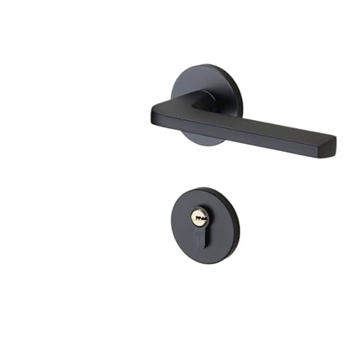 Türschloss für den Innenbereich, Schlafzimmer, nordisches Grau, leise, magnetische Saugnapf, Holztür, chinesisches Zimmer, geteiltes Schloss (elegant, schwarz, magnetisch, 35–50 mm) von LDXMJZOT