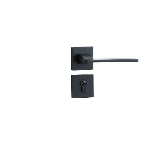 Yahei 5845 Türschloss, Schwarz, Zinklegierung, magnetisch, gebürstet, geteilt, leises Schloss (Yahei 5845 Silent) von LDXMJZOT
