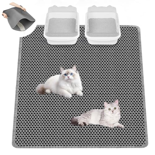 LDYOEN Katzenklo Matte, 90x60 CM Katzenstreu Matte, Waben Doppelschicht Katzenmatte katzenklo, Katzenstreumatte XXL, Matte Katzenklo Unterlage Groß, Katzenklo Unterleger Katzentoilette Vorleger, Grau LDYOEN Katzenklo Matte, 90x60 CM Katzenstreu Matte, Waben Doppelschicht Katzenmatte katzenklo, Katzenstreumatte XXL, Matte Katzenklo Unterlage Groß, Katzenklo Unterleger Katzentoilette Vorleger, Grau von LDYOEN
