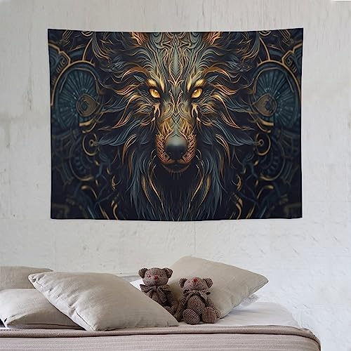 LDZDGD Wolf Wandteppich, Wanddekoration für Das Schlafzimmer, Wandteppich Wolf, Wolf Zimmer Dekor, Ästhetische Wanddekoration (Color : Wolf Totem, Size : 150 x 200CM) von LDZDGD