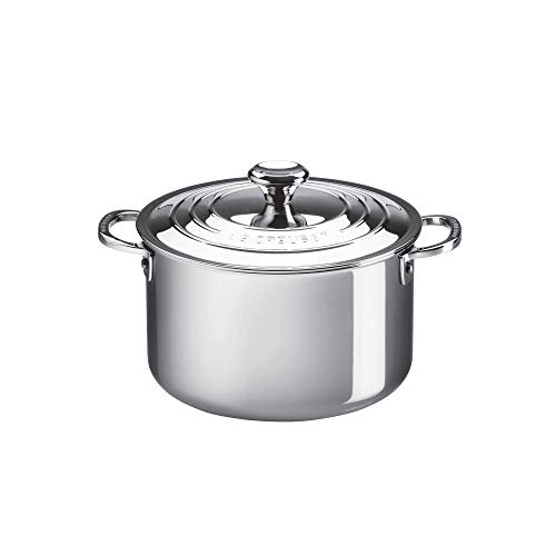 Le Creuset Fleischtopf aus 3-ply PLUS Edelstahl, 18 cm, 96600618000000, Silber von LE CREUSET