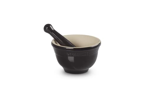 Le Creuset Mörser aus Steinzeug, 360 g, 300 ml, Schwarz glänzend, 81209301400003 von LE CREUSET