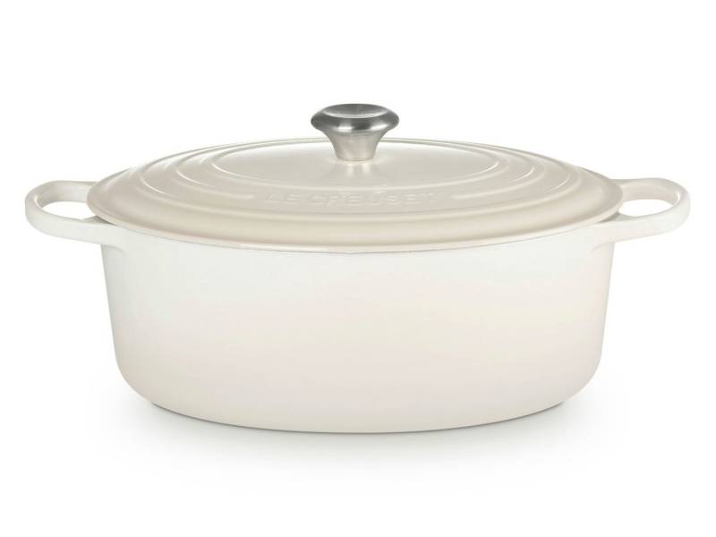 LE CREUSET Bräter Bräter Signature oval meringue 33cm, Emailliertes Gusseisen von LE CREUSET