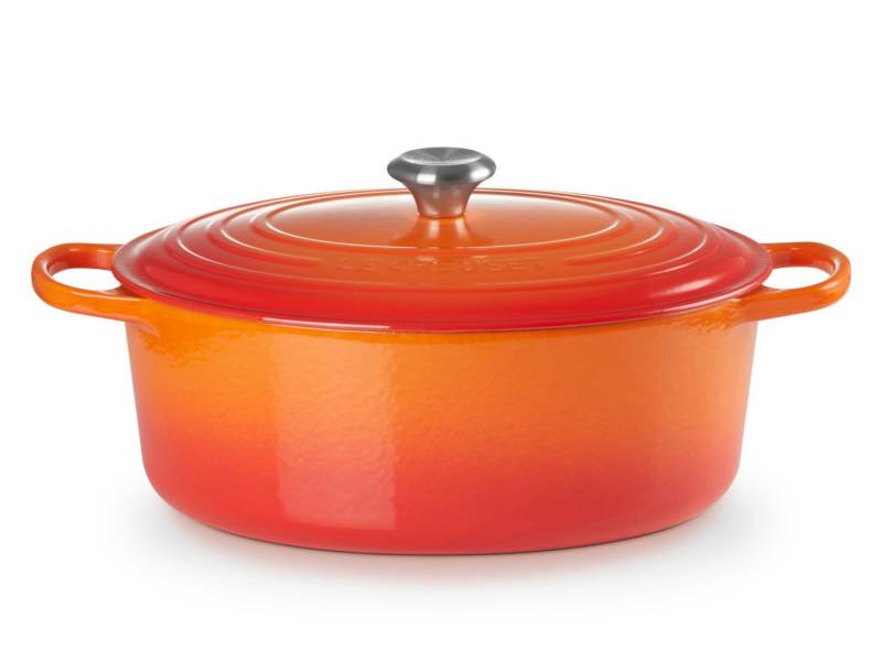 LE CREUSET Bräter Bräter Signature oval ofenrot 33cm, Emailliertes Gusseisen von LE CREUSET