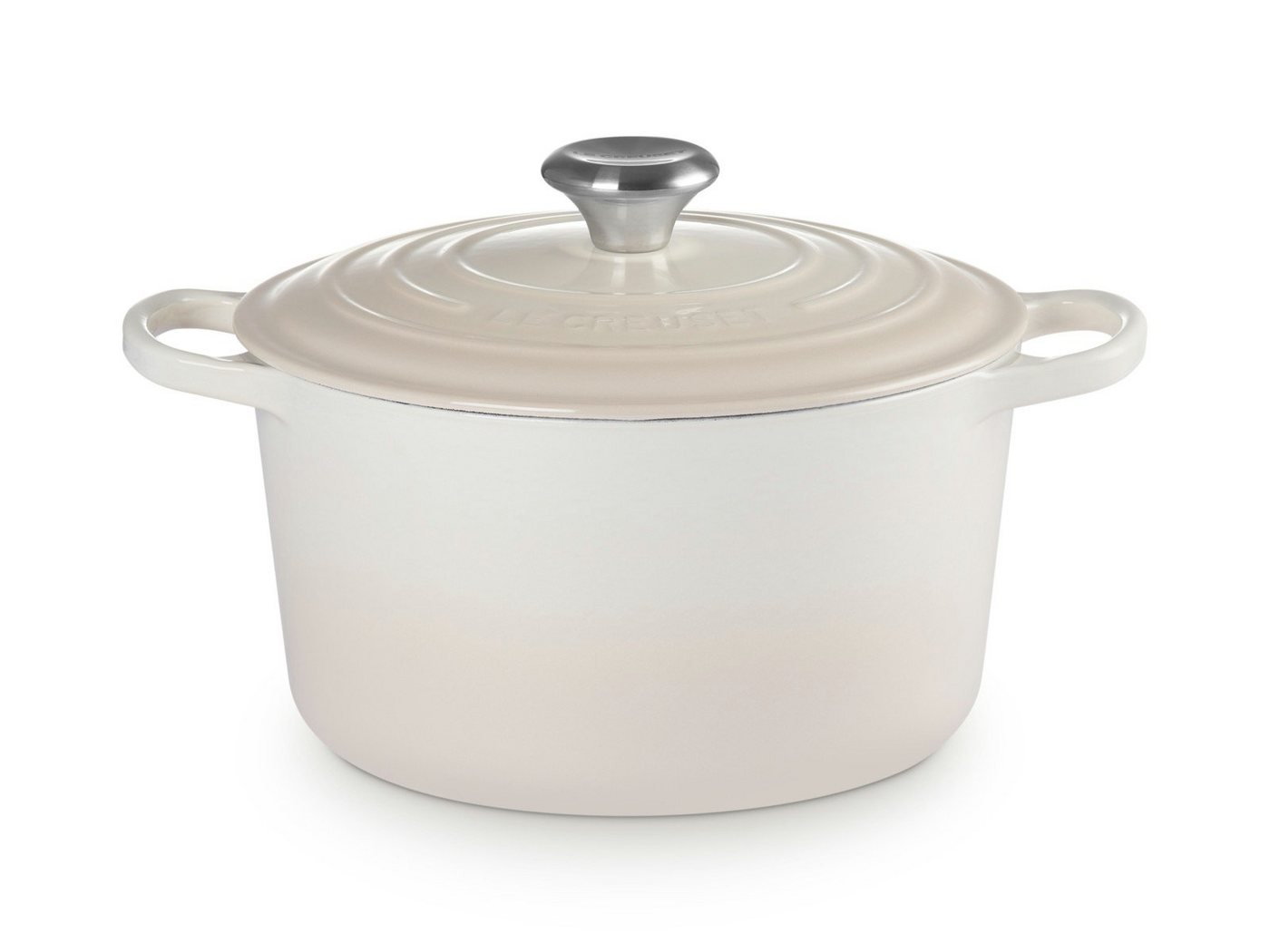 LE CREUSET Bräter Bräter hoch Signature rund meringue 24cm von LE CREUSET