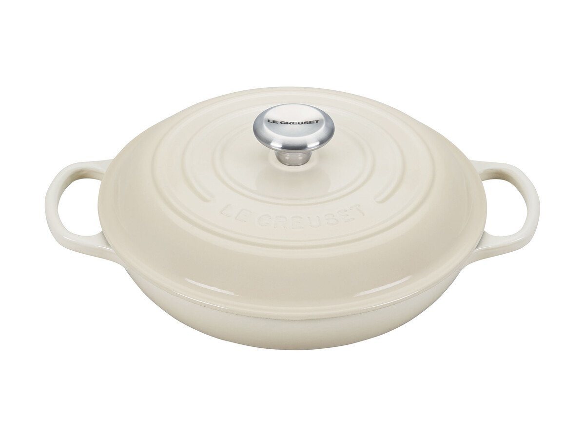 LE CREUSET Bräter Gourmet-Profitopf mit Deckel 30 cm Signature Meringue, Emailliertes Gusseisen LE CREUSET Bräter Gourmet-Profitopf mit Deckel 30 cm Signature Meringue, Emailliertes Gusseisen von LE CREUSET