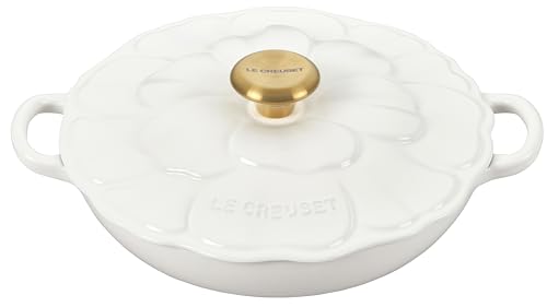LE CREUSET Bräter Signature – Campagnard Blossom – Weiß – ø 26 cm / 2,2 Liter von LE CREUSET