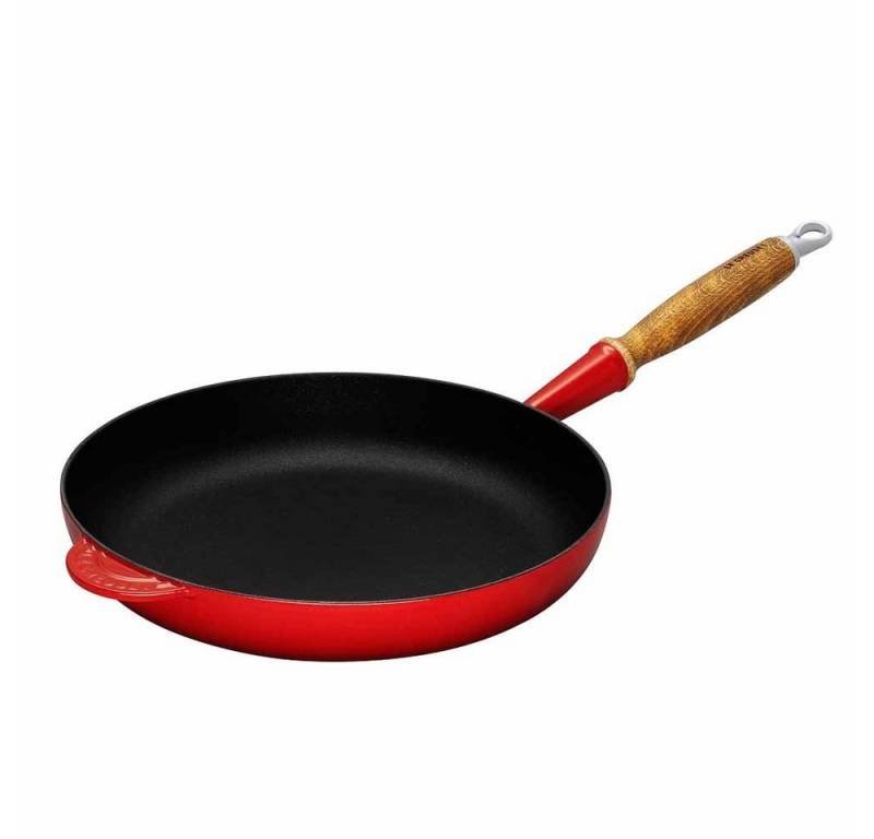 LE CREUSET Bratpfanne Le Creuset Gusseisenpfanne 26 cm, Gusseisen, Emaille, Holz von LE CREUSET