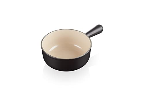 Le Creuset Caquelon aus Gusseisen, 22 cm, 2,6 Liter, Schwarz matt, 20007220002460 von LE CREUSET