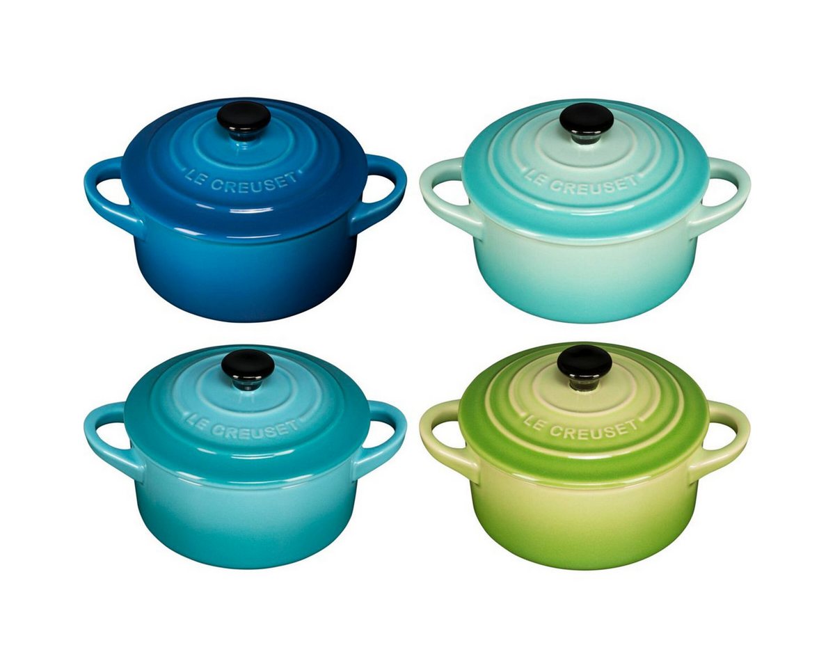 LE CREUSET Kochtopf 4x1 Mini Braeterset m.Deckel 10x5cm, Meeresbrise von LE CREUSET