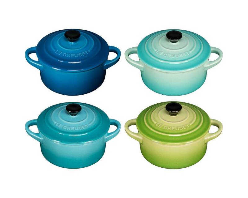 LE CREUSET Kochtopf 4x1 Mini Braeterset m.Deckel 10x5cm, Meeresbrise von LE CREUSET