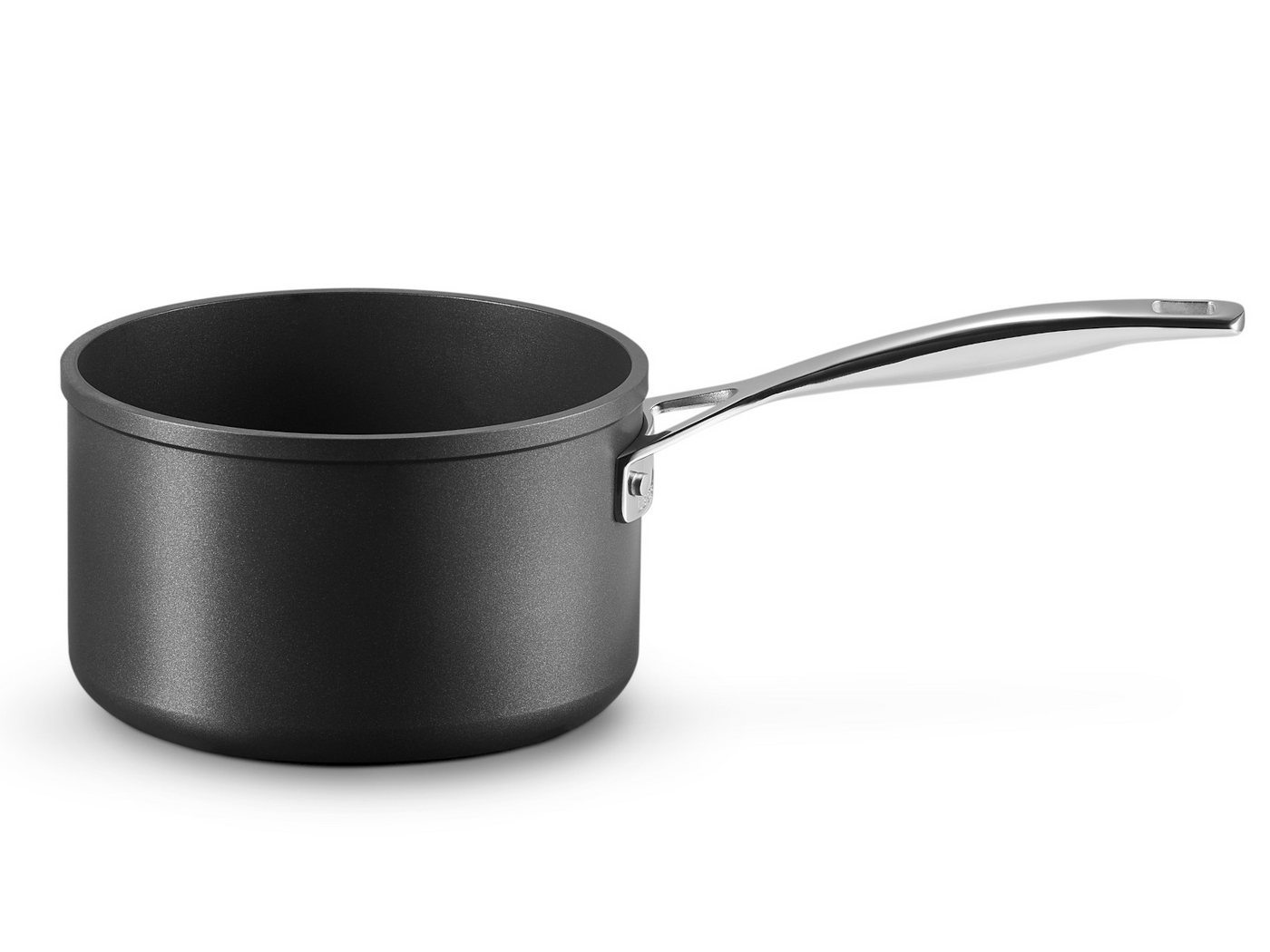 LE CREUSET Kochtopf Aluminium-Antihaft Stielkasserolle rund schwarz 18cm, Aluminium von LE CREUSET