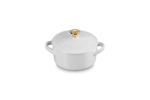 LE CREUSET Mini-Bräter/Schmorpfanne – Holly Christmas – Weiß – ø 10 cm von LE CREUSET