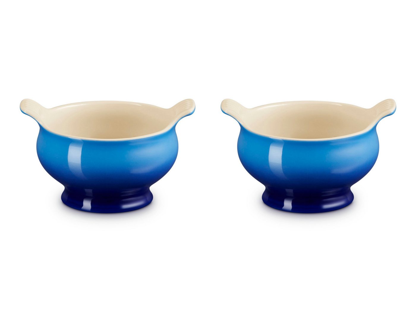 LE CREUSET Schüssel Suppenterrine Tradition azure 0,6l 2er Set, Steinzeug, (Terrinen) von LE CREUSET