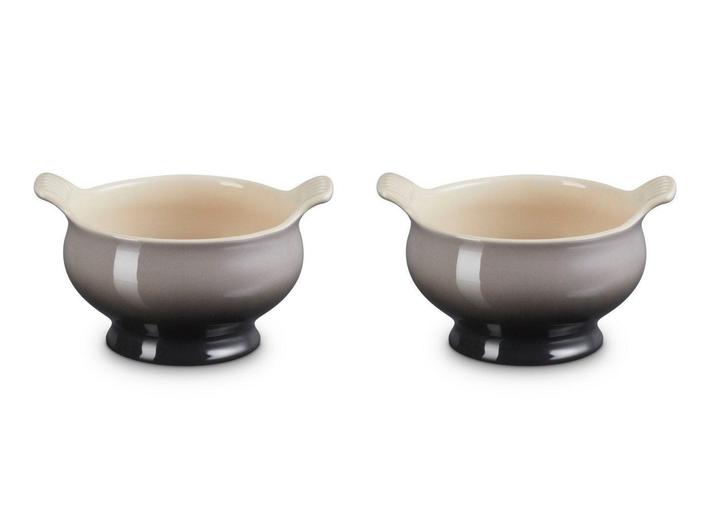 LE CREUSET Schüssel Suppenterrine Tradition flint 0,6l 2er Set, Steinzeug, (Terrinen) von LE CREUSET