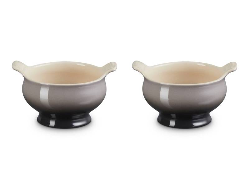 LE CREUSET Schüssel Suppenterrine Tradition flint 0,6l 2er Set, Steinzeug, (Terrinen) von LE CREUSET
