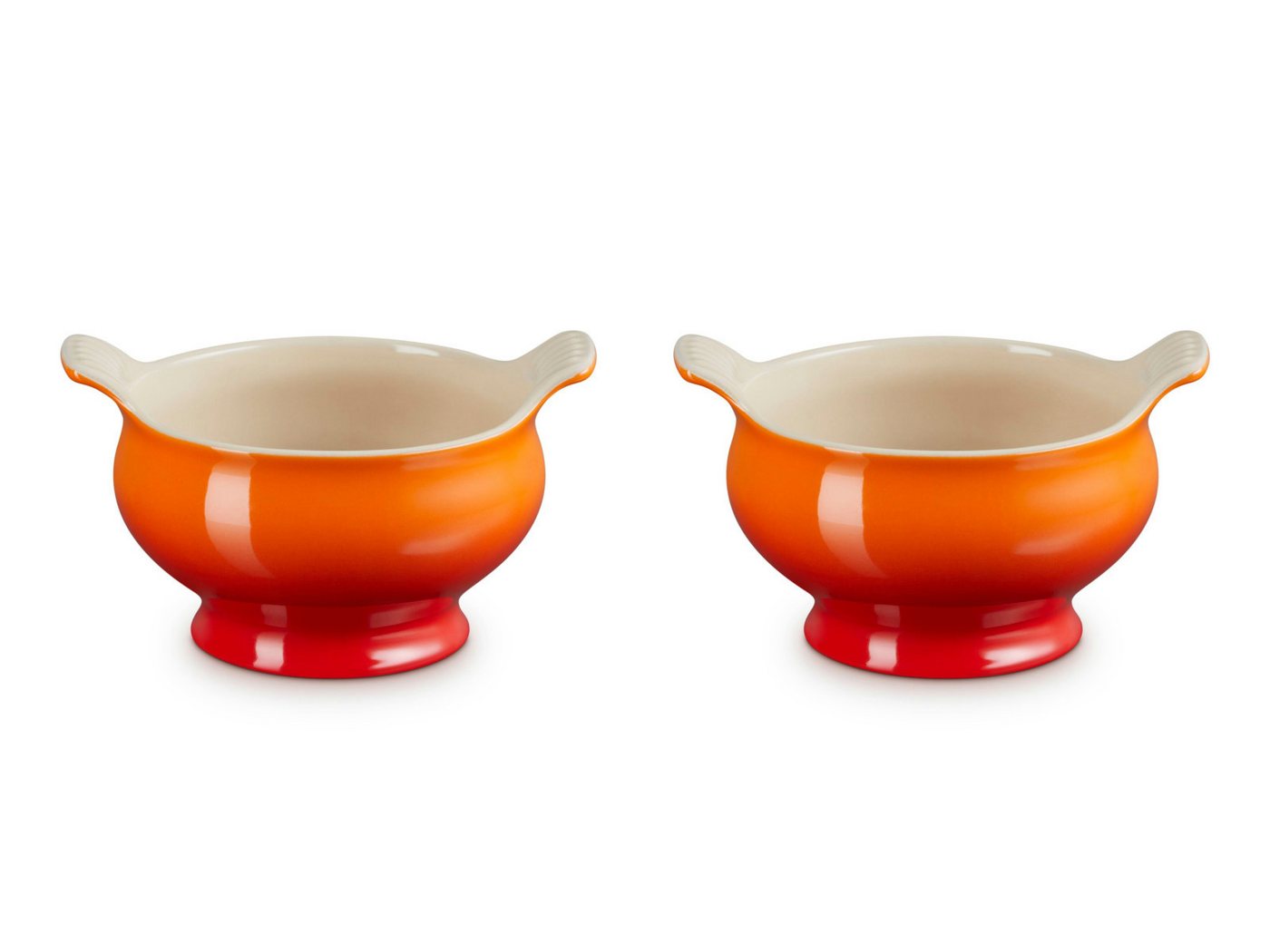 LE CREUSET Schüssel Suppenterrine Tradition ofenrot 0,6l 2er Set, Steinzeug, (Terrinen) von LE CREUSET