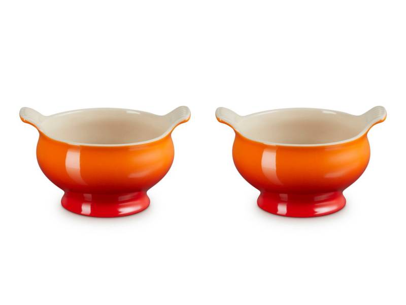LE CREUSET Schüssel Suppenterrine Tradition ofenrot 0,6l 2er Set, Steinzeug, (Terrinen) von LE CREUSET