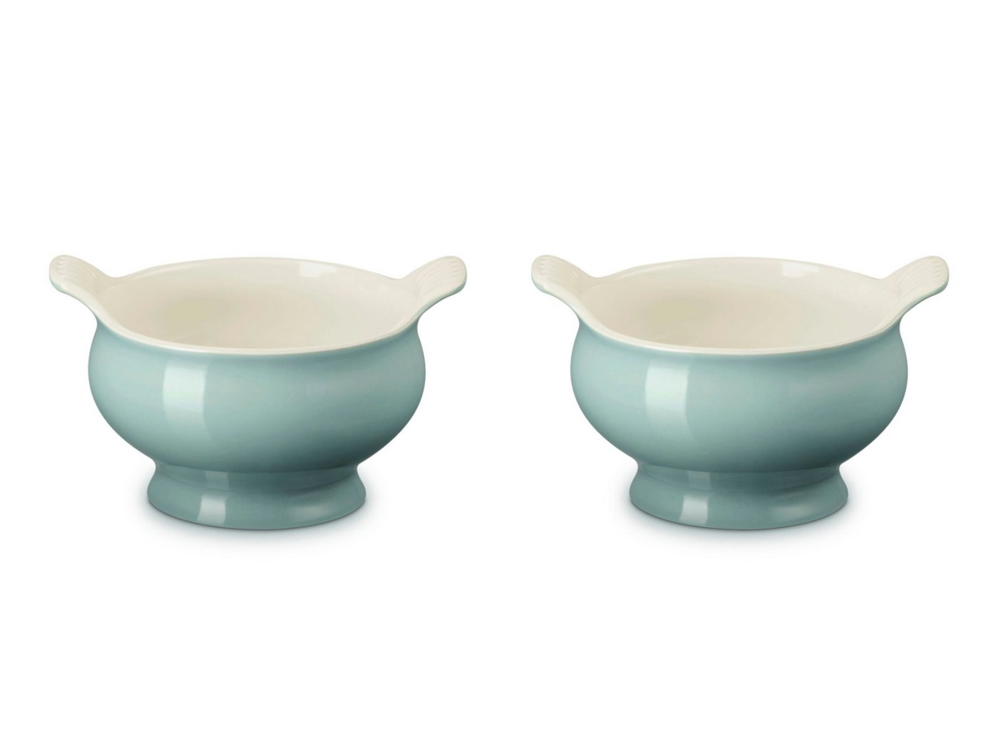 LE CREUSET Schüssel Suppenterrine Tradition sea salt 0,6l 2er Set, Steinzeug, (Terrinen) von LE CREUSET