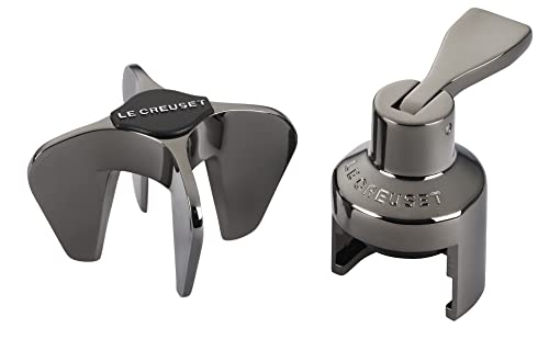 LE CREUSET Sekt-Set (Champagner-Kronenversiegelung & Champagnerstern), Black Nickel von LE CREUSET
