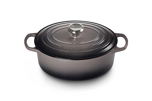 Le Creuset Signature Gusseisen-Bräter mit Deckel, Ø 29 cm, Oval, Für alle Herdarten und Induktion geeignet, Volumen: 4,7 l, 4,675 kg, Flint, 21178294442430 von LE CREUSET