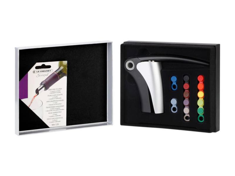 LE CREUSET Weinflaschenöffner Geschenkset GS-141 LM-150 Silber von LE CREUSET