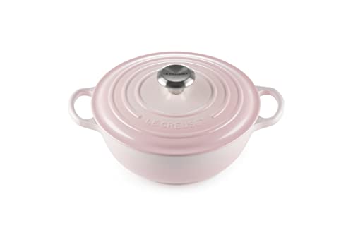 Le Creuset Signature La Marmite aus Gusseisen mit Deckel, Ø 24 cm, Shell Pink, 21114247770430 von LE CREUSET