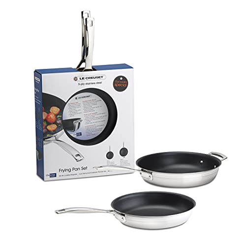 Le Creuset 3-Ply Edelstahl 24 cm und 28 cm Antihaftpfannen Zweierset, 53801000000000 Le Creuset 3-Ply Edelstahl 24 cm und 28 cm Antihaftpfannen Zweierset, 53801000000000 von LE CREUSET