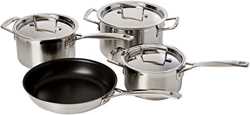 Le Creuset 4-teiliges Kochgeschirrset aus 3-ply Edelstahl, 96209100001000 von LE CREUSET