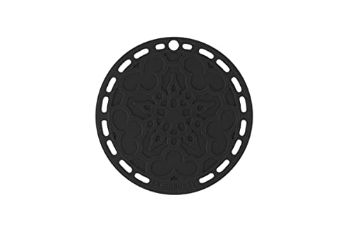 Le Creuset Untersetzer Tradition aus Silikon, Hitzebeständig bis 250°C, Ø 20 cm, Schwarz glänzend, 42401201400000 von LE CREUSET