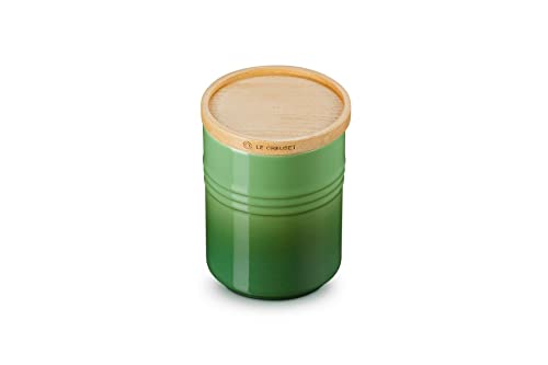 Le Creuset Steinzeug Mittelgroße Vorratsdose mit Holz-Deckel, Steinzeug, 540 ml, 10 cm, Bamboo, 60825544080099 von LE CREUSET