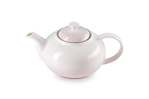 Le Creuset Klassische Teekanne aus Steinzeug, 1,3 Liter, für 3–4 Tassen, Shell Pink, 70702137770000 von LE CREUSET