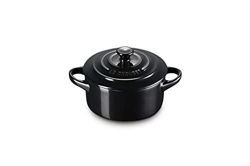 Le Creuset Mini-Cocotte aus Steinzeug, 200 ml, 10 x 5 cm, Schwarz glänzend, 71901101400000 von LE CREUSET